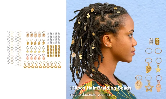 120 Piece Dreadlocks Hair Accessories