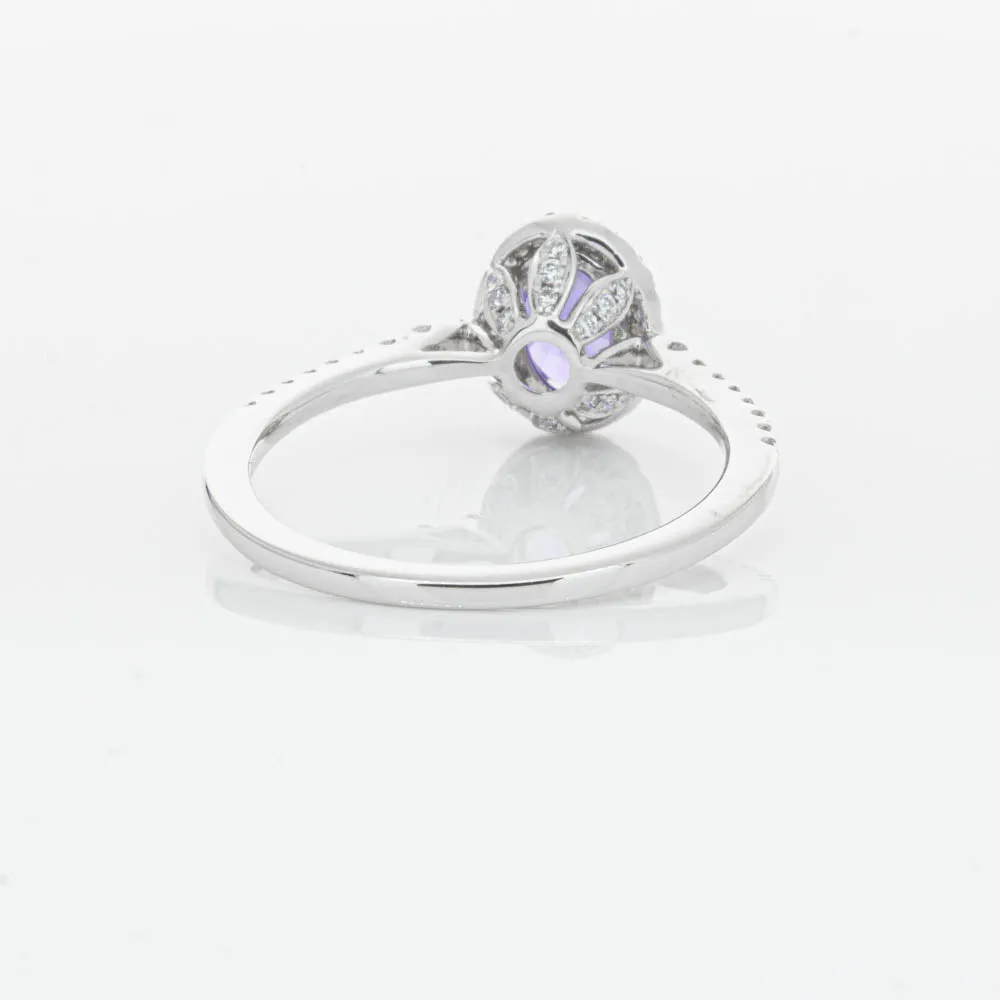 18ct White Gold .85ct Tanzanite & Diamond Mini Sierra Ring