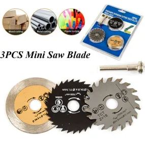 3Pcs 54.8mm HSS Saw Blades With Mandrel (HSS/TCT/DB)