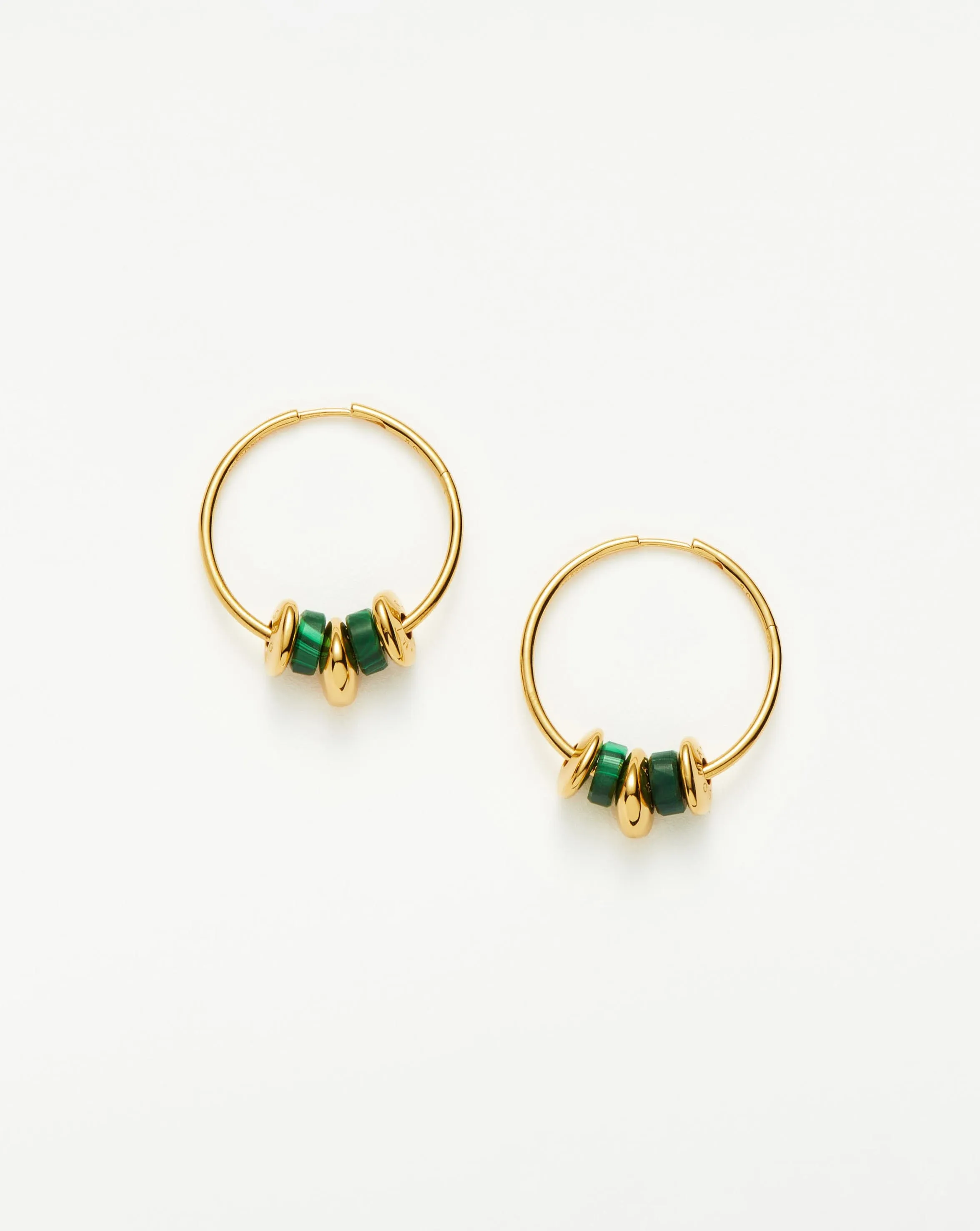 Abacus Beaded Medium Charm Hoop Earrings | 18ct Recycled Gold Vermeil on Recycled Sterling Silver