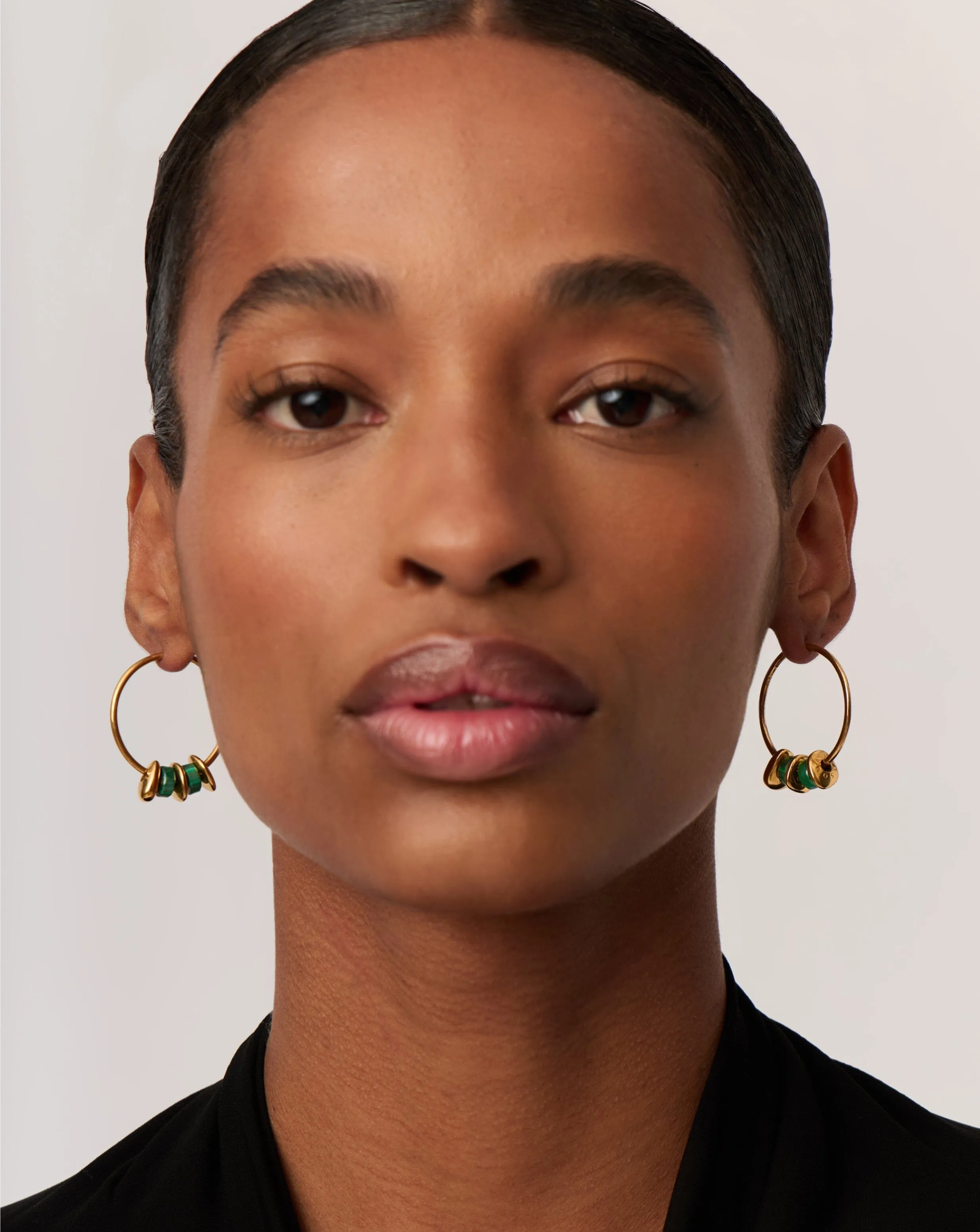 Abacus Beaded Medium Charm Hoop Earrings | 18ct Recycled Gold Vermeil on Recycled Sterling Silver