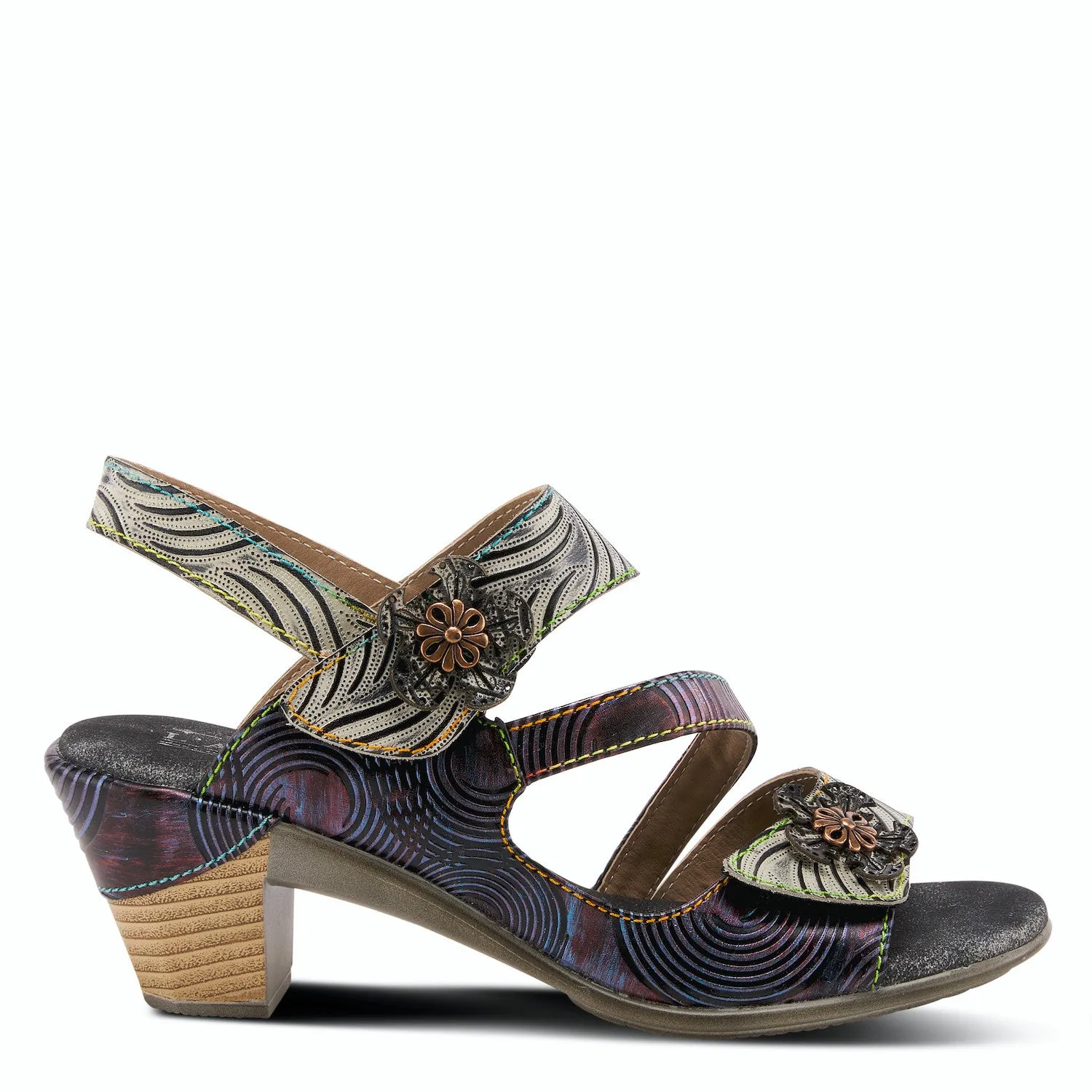 Acarine Adjustable Heeled Sandal in Purple COSEOUTS