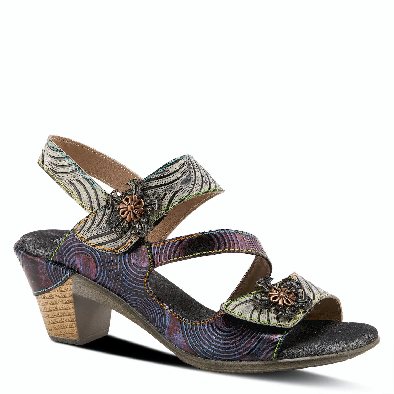 Acarine Adjustable Heeled Sandal in Purple COSEOUTS