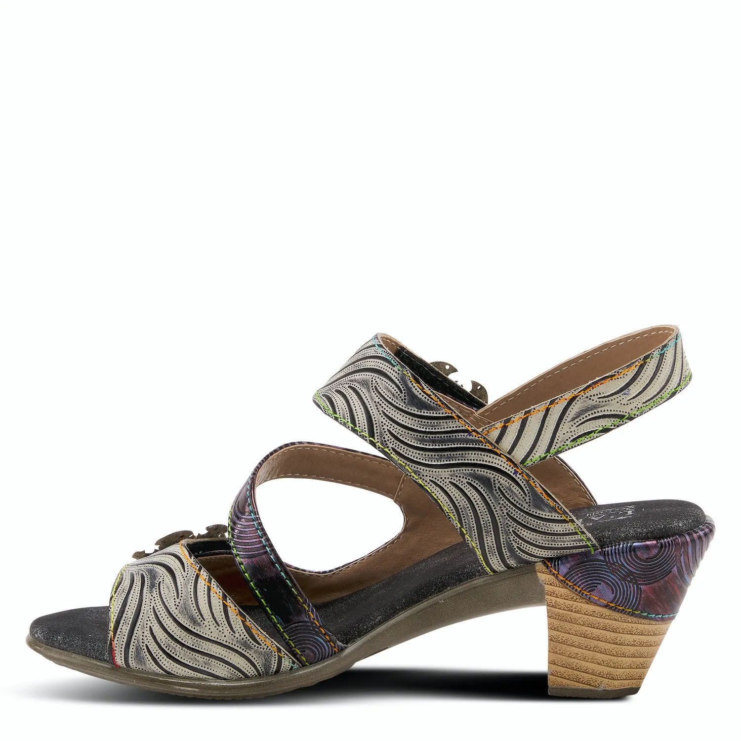 Acarine Adjustable Heeled Sandal in Purple COSEOUTS