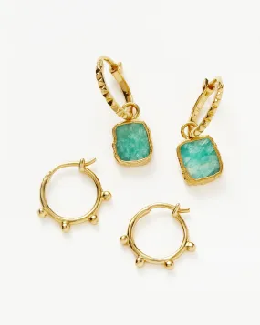 Amazonite Mini Hoop Earring Set