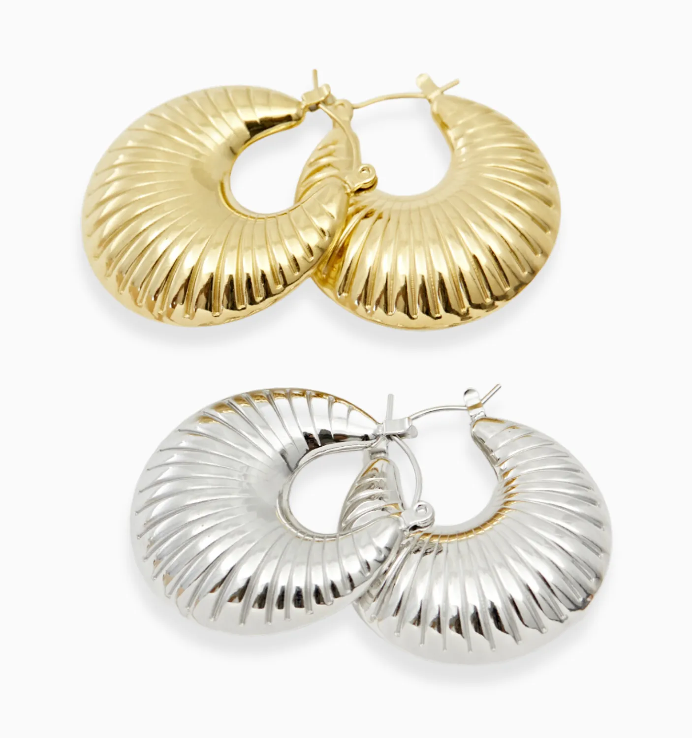 Amelia Textured Hoops