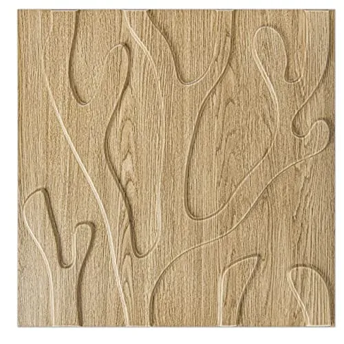 Art3d 3D Textured Wall Panel, Trunk in Maple, 12-Tile 19.7 x 19.7in.