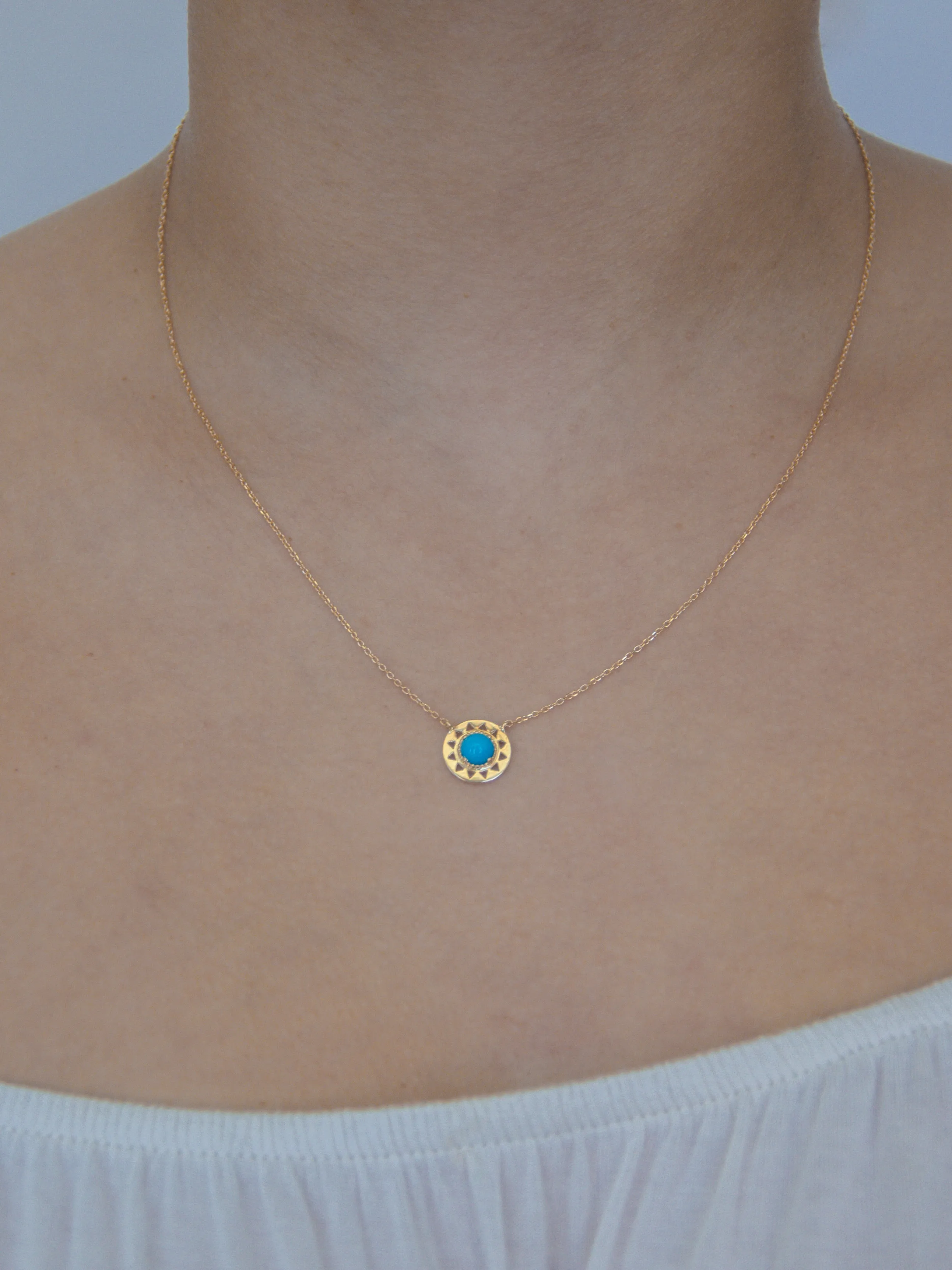 Aztec Mini Disk Necklace