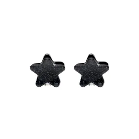 Baby Star Clip Set in Black Tinsel