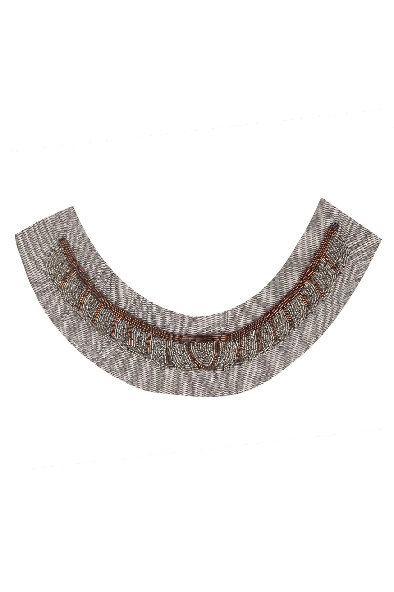 Beautiful Embellished Metallic Pipe Beaded Neck