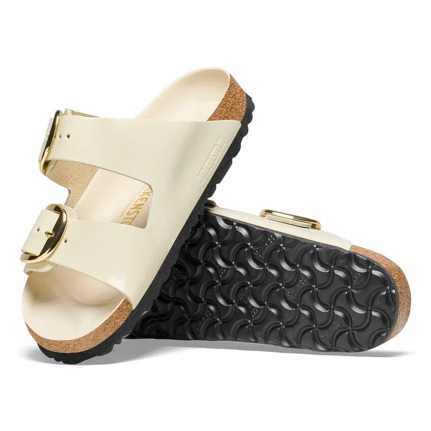 BIRKENSTOCK ARIZONA BIG BUCKLE NATURAL LEATHER PATENT