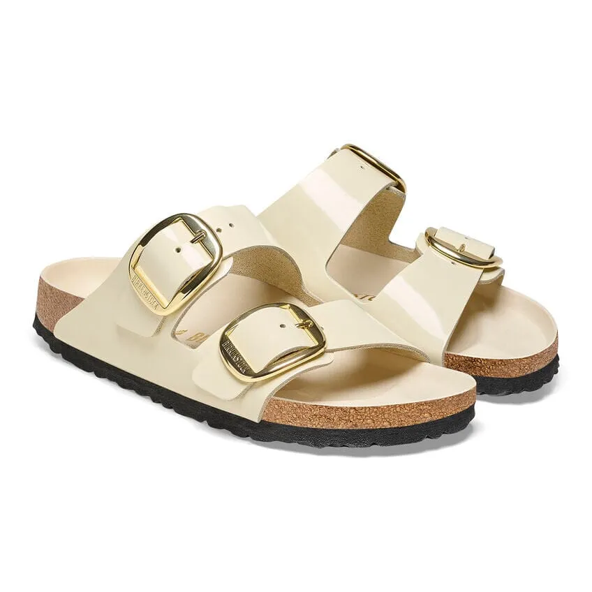 BIRKENSTOCK ARIZONA BIG BUCKLE NATURAL LEATHER PATENT