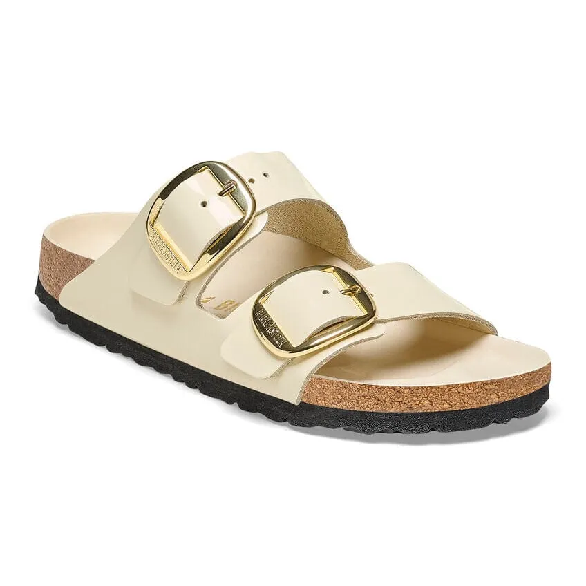 BIRKENSTOCK ARIZONA BIG BUCKLE NATURAL LEATHER PATENT