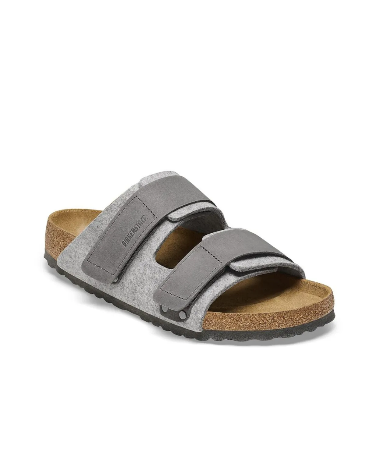 Birkenstock Uji Authentic Oiled Leather/Felt Light Grey Sandals