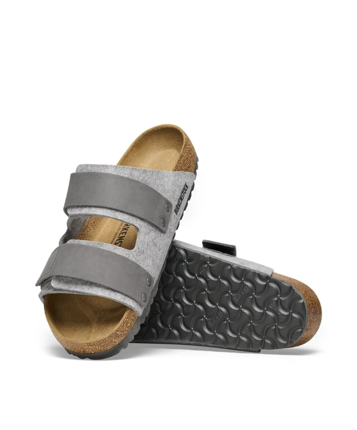 Birkenstock Uji Authentic Oiled Leather/Felt Light Grey Sandals