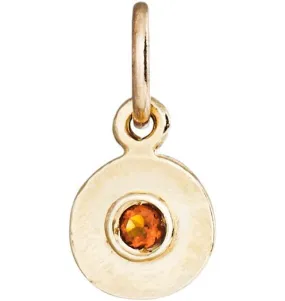 Birthstone Mini Disk Charm With Citrine