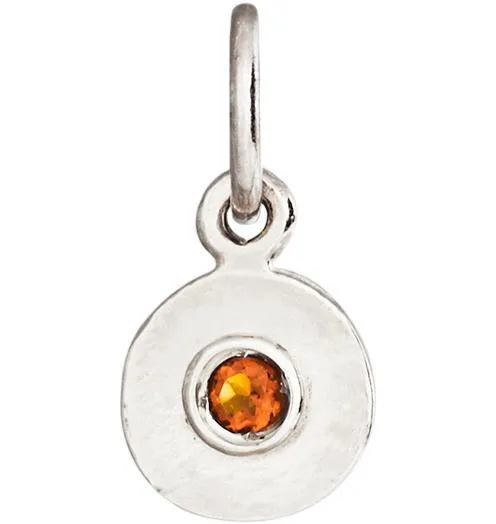 Birthstone Mini Disk Charm With Citrine