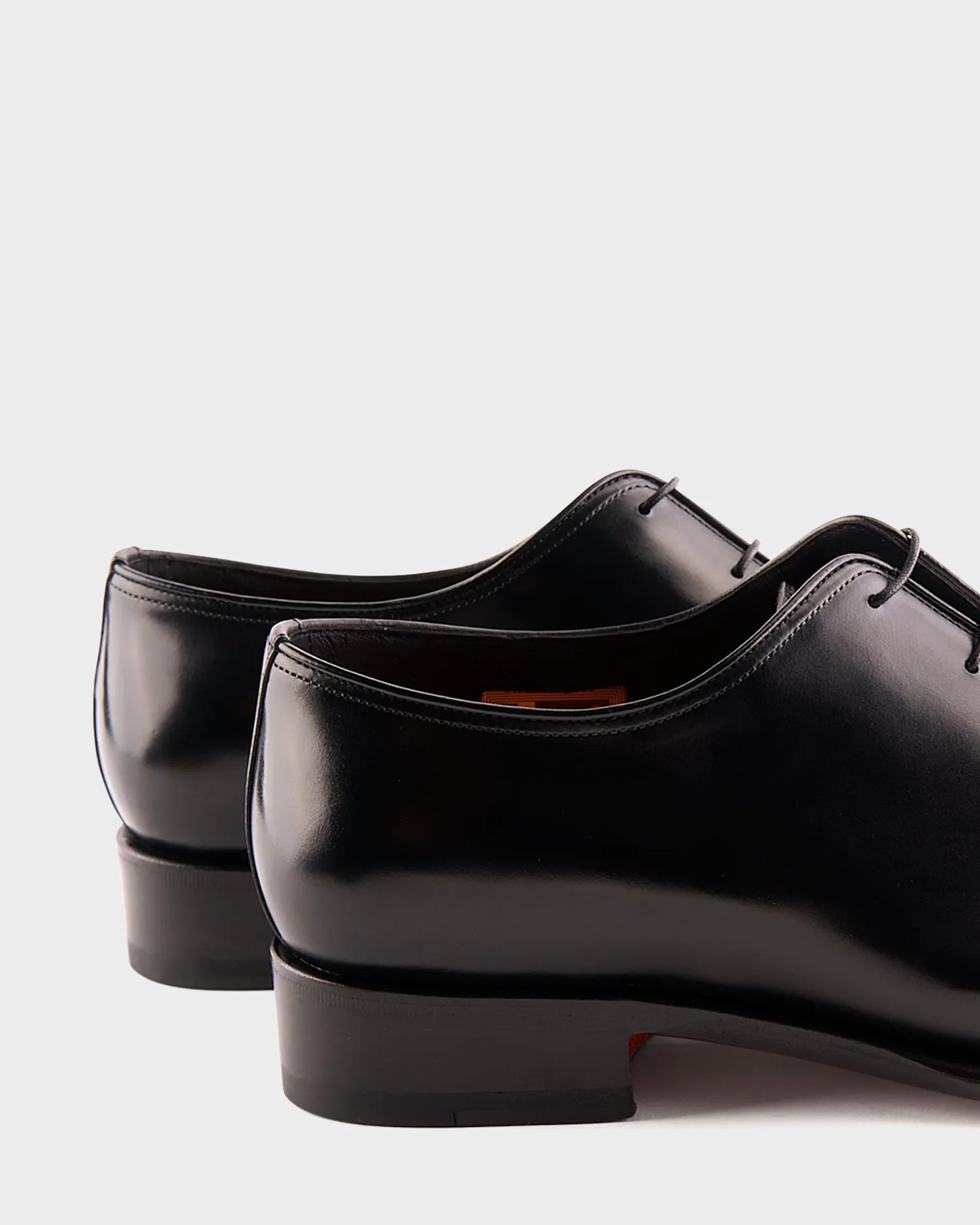 Black Polished Leather Oxford Shoes