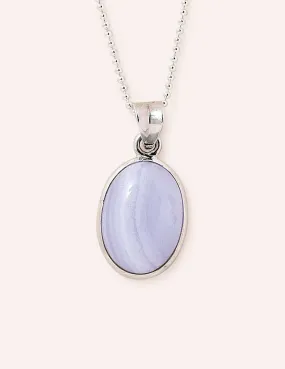 Blue Lace Agate Mini Gemstone Pendant