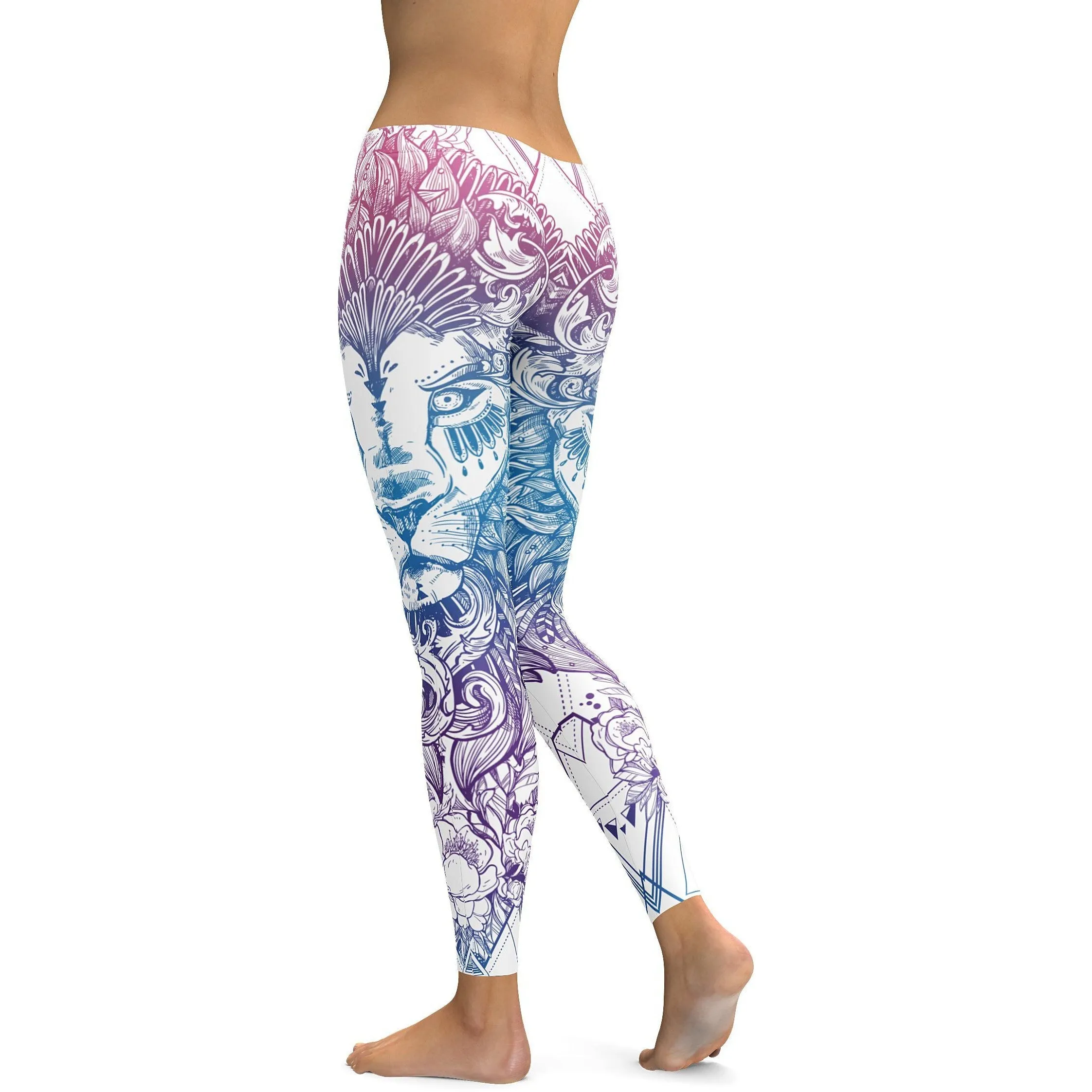 Bright White Lion Leggings