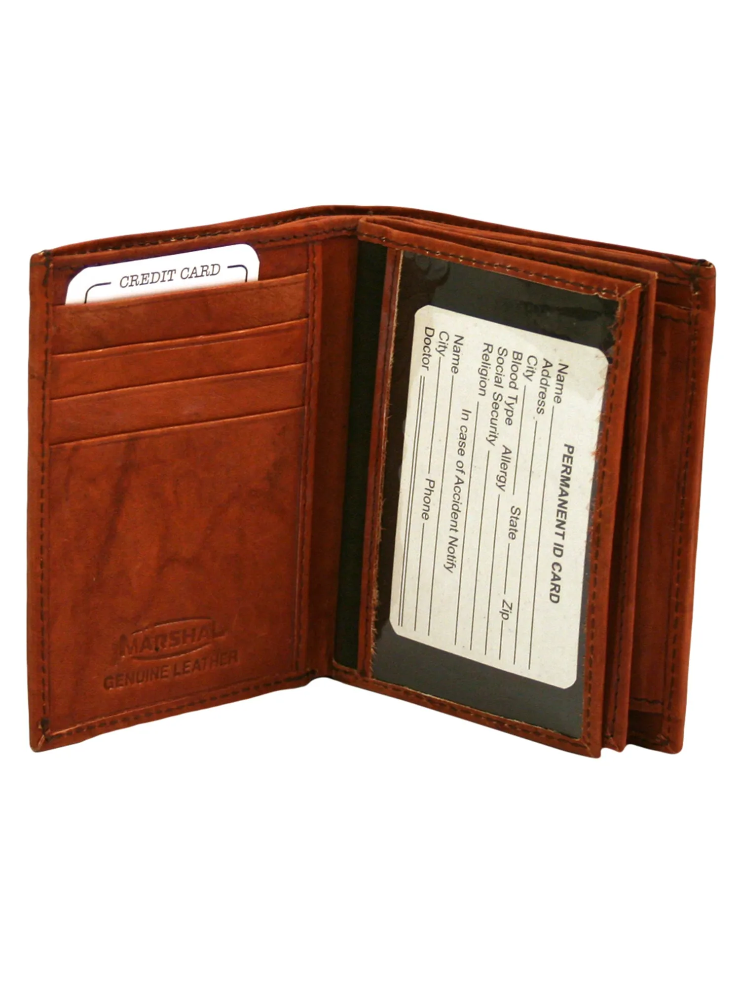 Burgundy Leather Mens Bifold Wallet With Coin Pocket