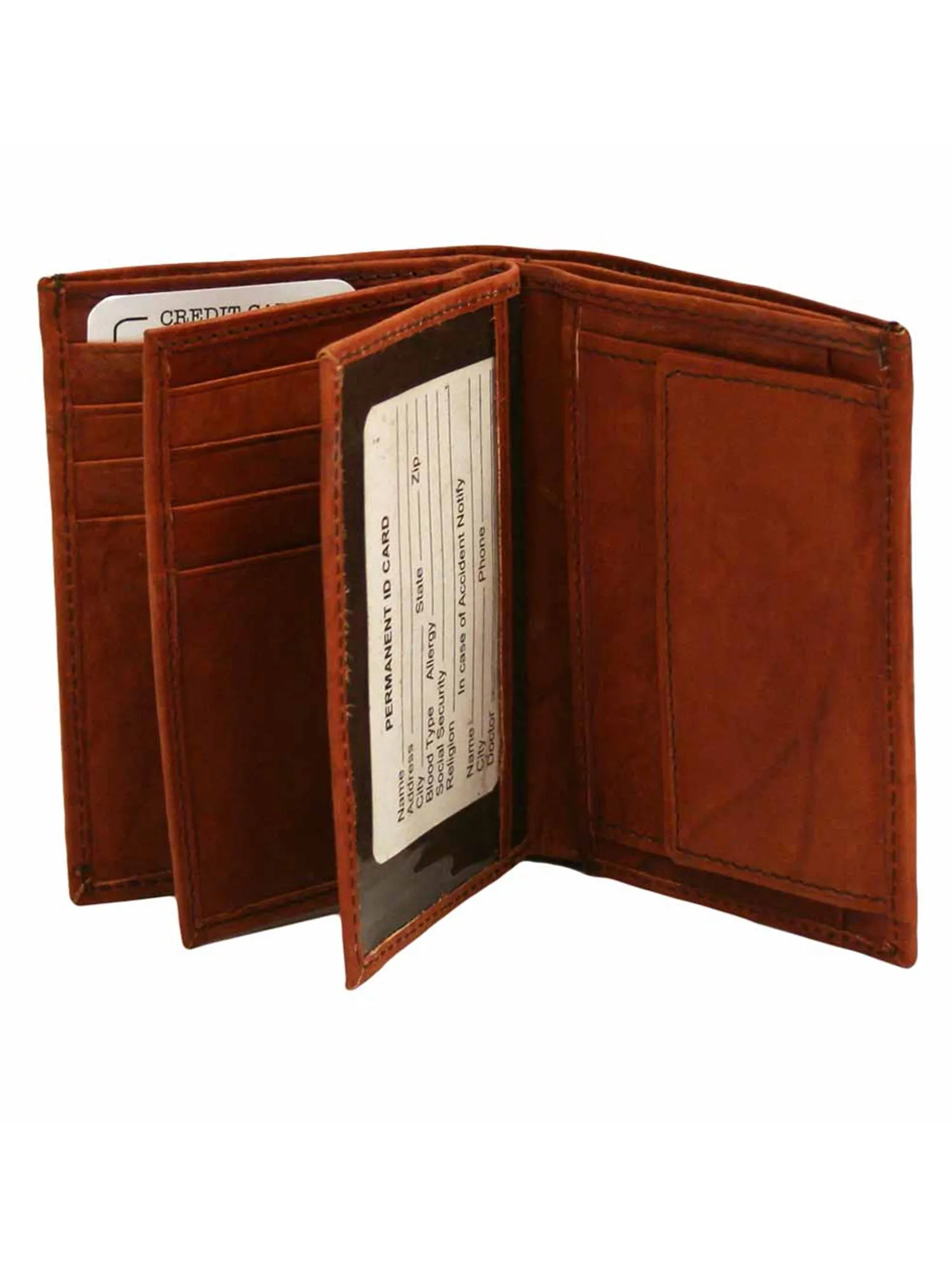 Burgundy Leather Mens Bifold Wallet With Coin Pocket