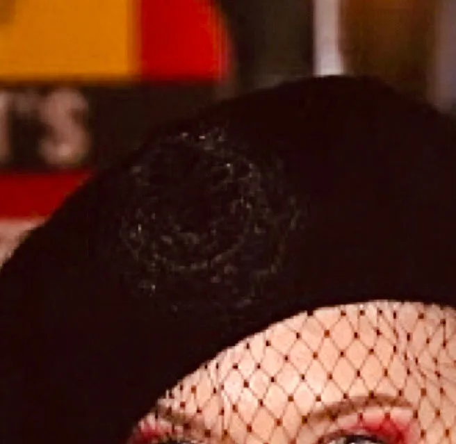 C-Beret Wool with embroidery and net veil