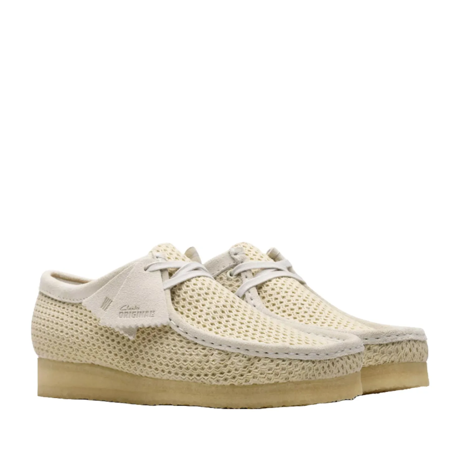 Clarks Men's Wallabee in Off White Mesh