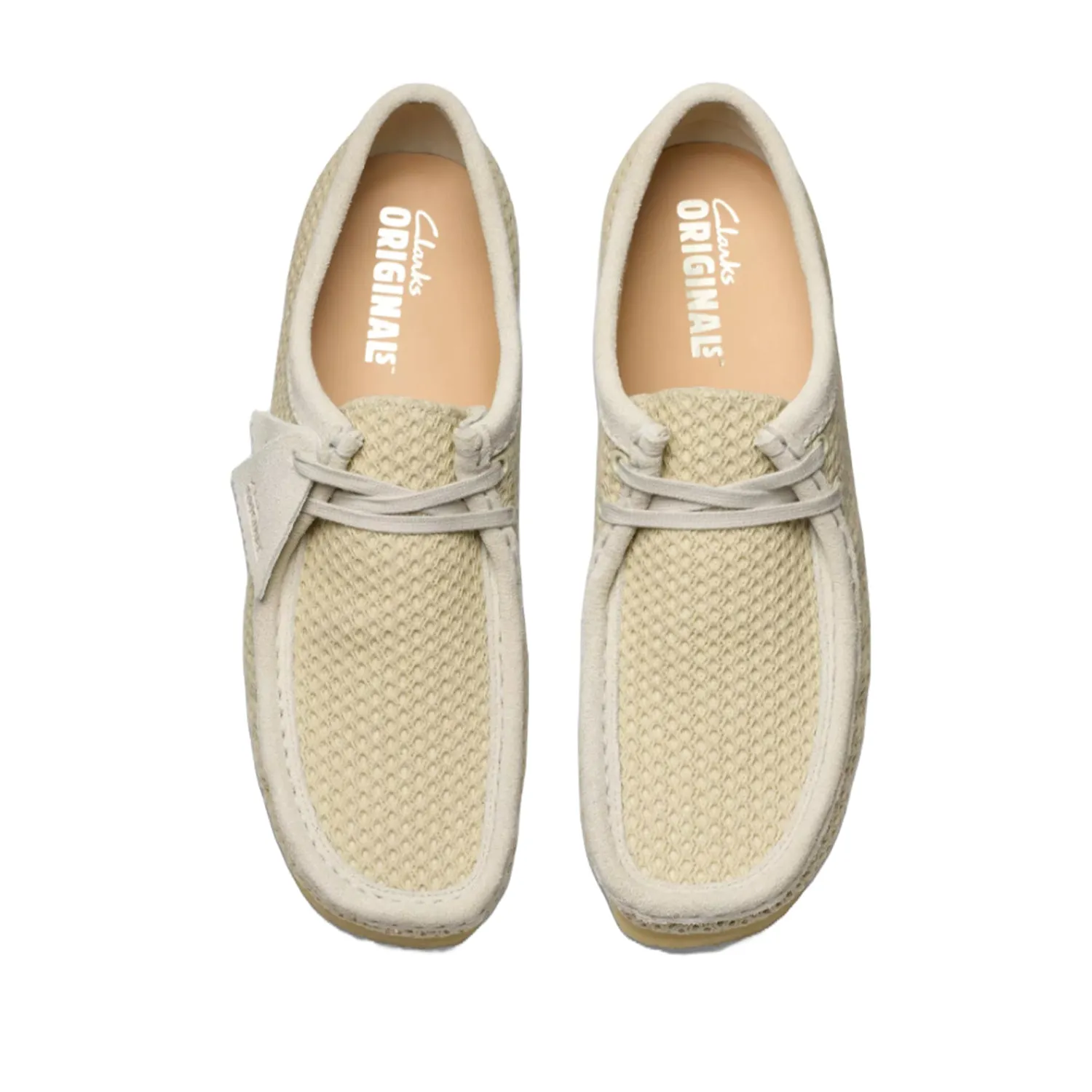 Clarks Men's Wallabee in Off White Mesh