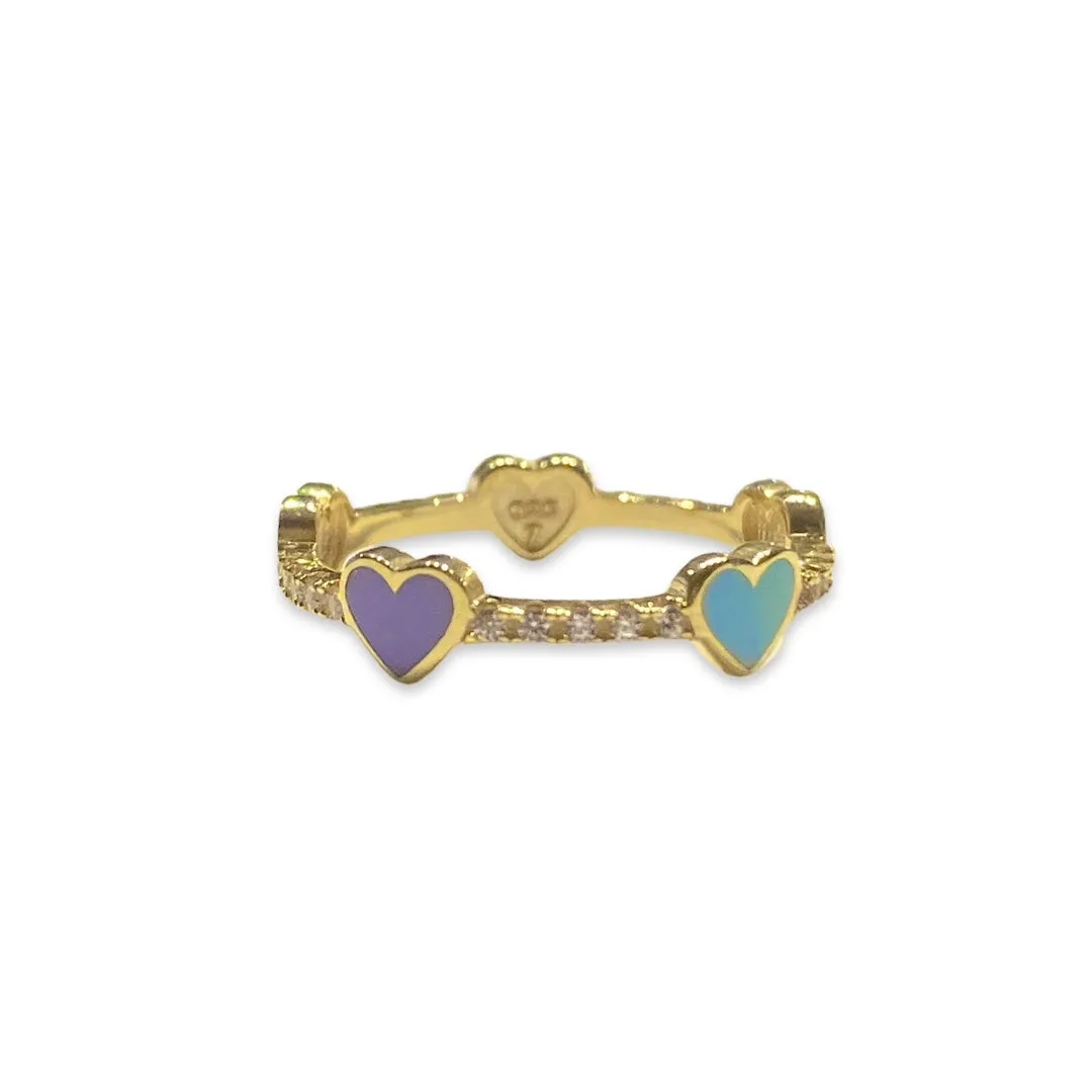 Color Heart Eternity Ring