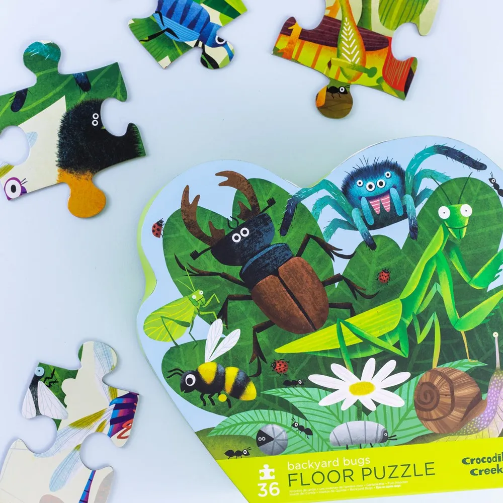 Crocodile Creek: 36pc Classic Floor Puzzle Backyard Bugs