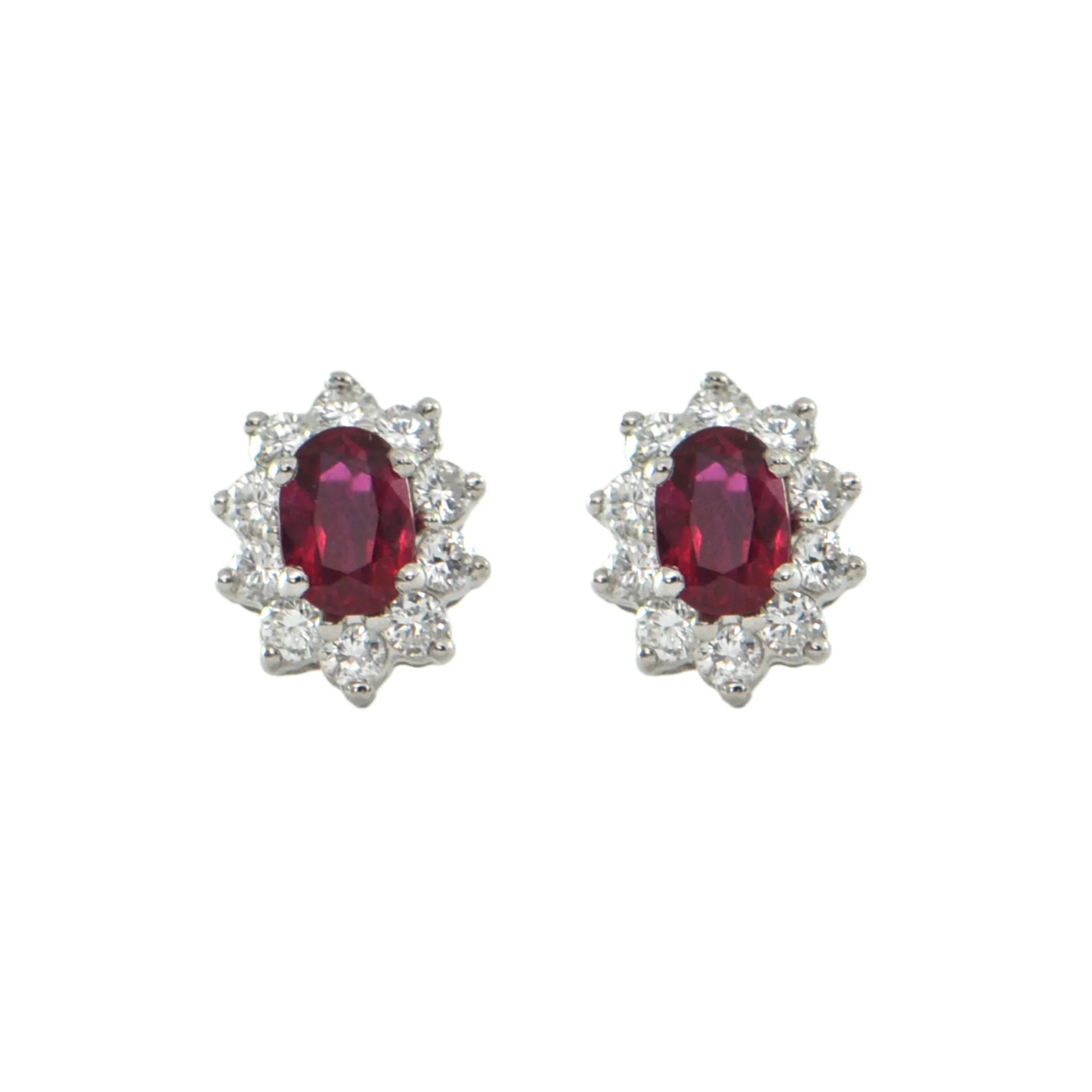 Daisy Exclusive Ruby and Diamond Halo Earrings