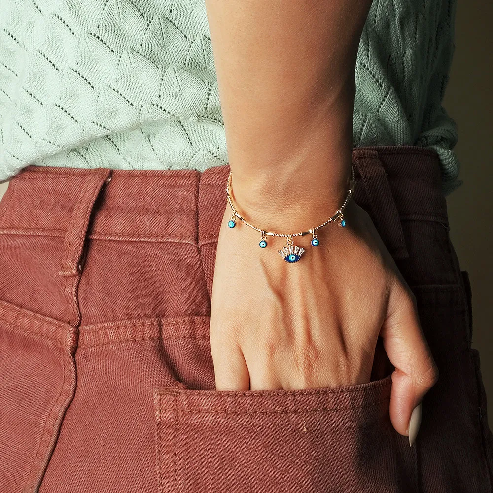 Evil Eye Cuff  Charm Bangle