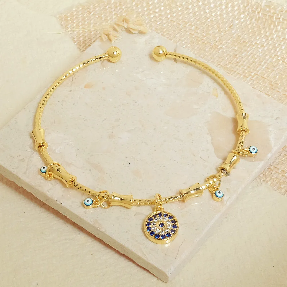 Evil Eye Cuff  Charm Bangle