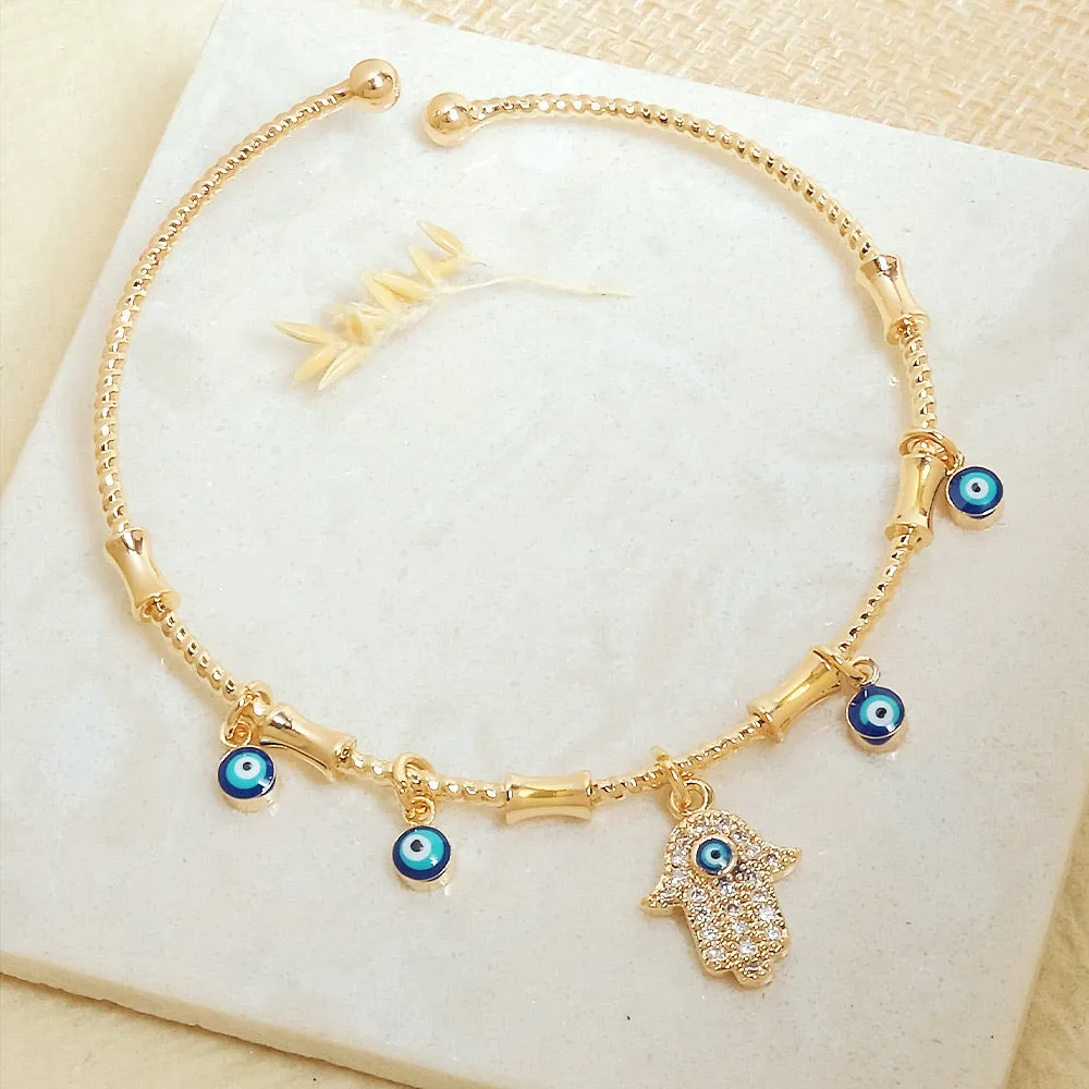 Evil Eye Cuff  Charm Bangle