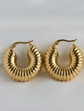 Glamfox - Textured Chunky Snail Hoops