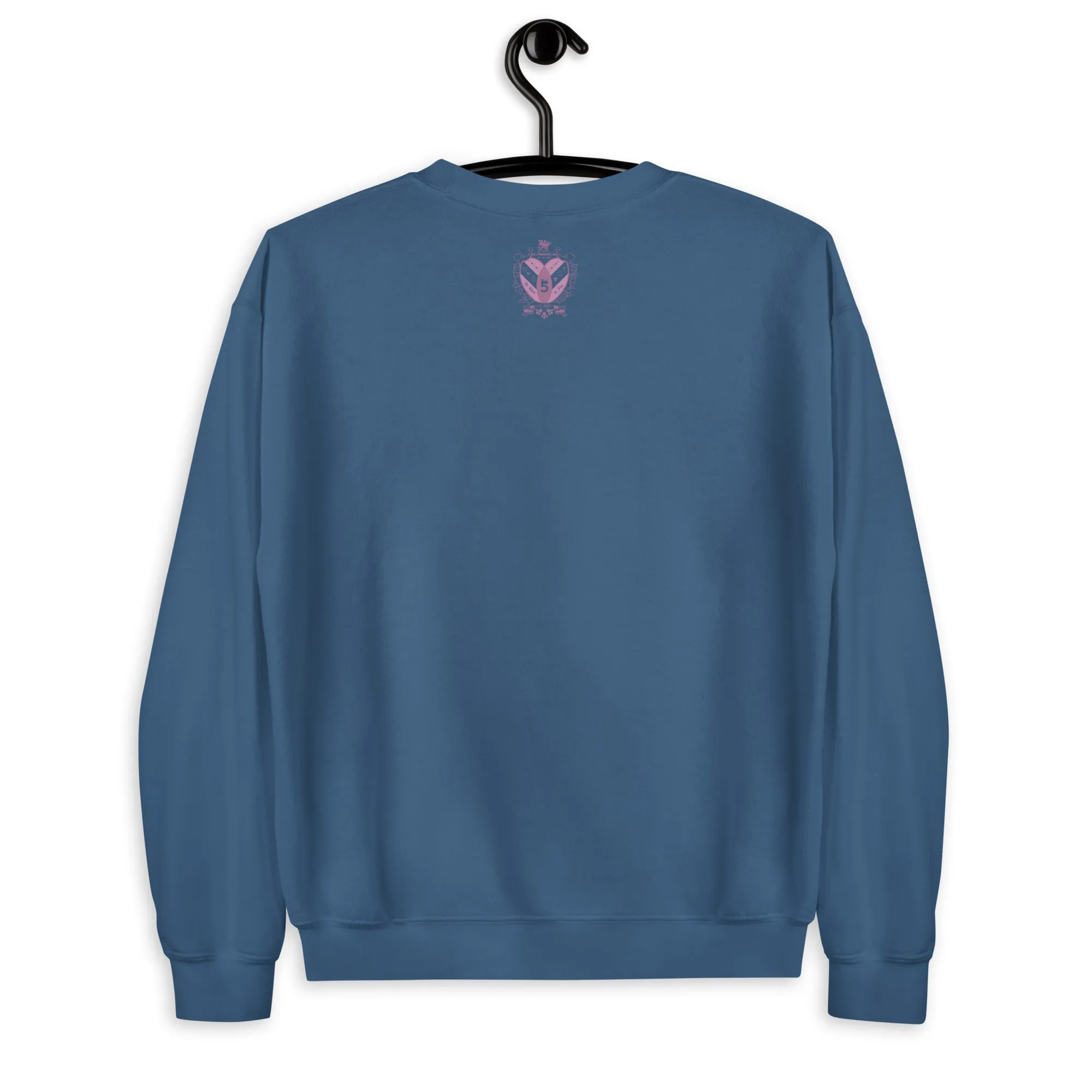 Going Out Top with Crest on Back Multicolored Unisex Sweatshirt by Be There in Five