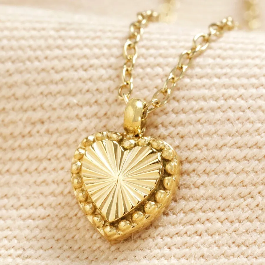 Gold Heart Pendant Necklace