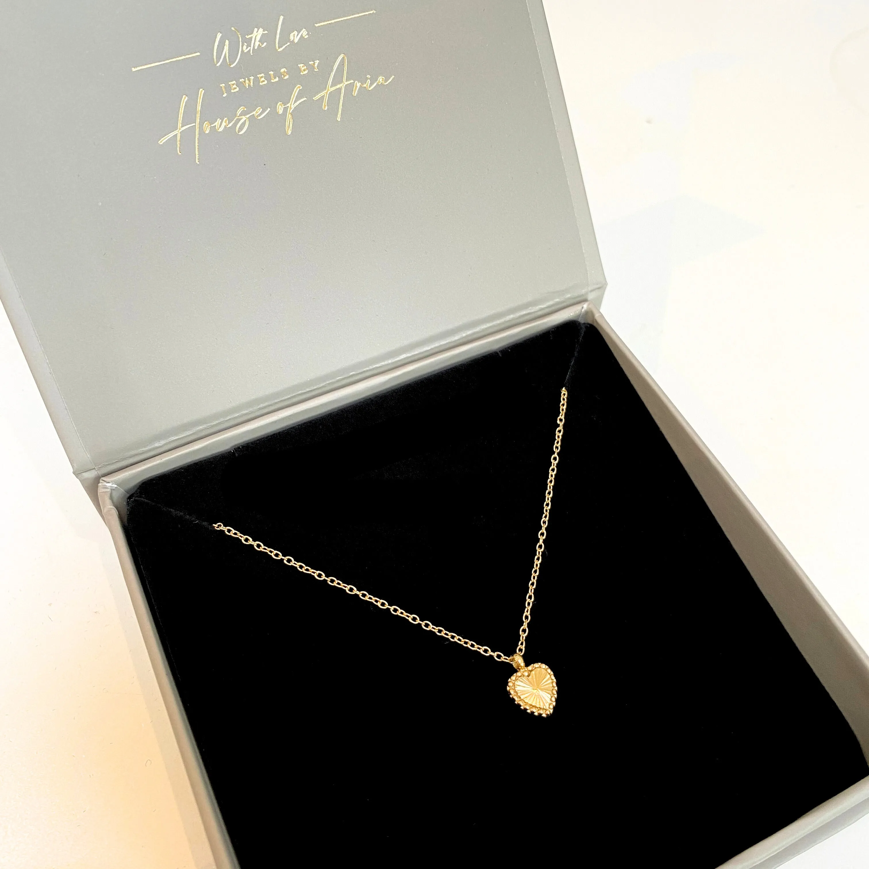 Gold Heart Pendant Necklace