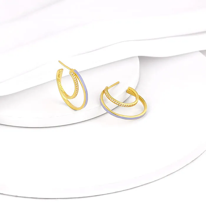 Golden Cascade Hoop Earrings