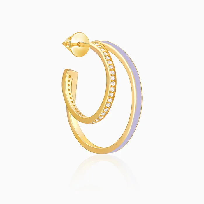 Golden Cascade Hoop Earrings