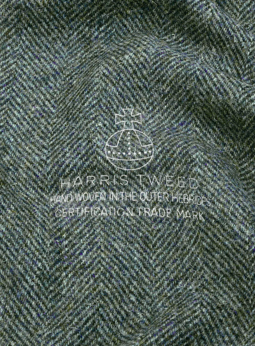 Harris Tweed Wide Herringbone Green Pants