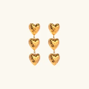 Heather Heart Gold Earrings