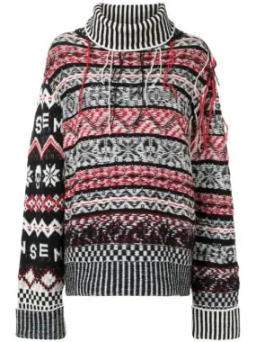 HIGH LOW INSIDE OUT FAIRISLE SWEATER