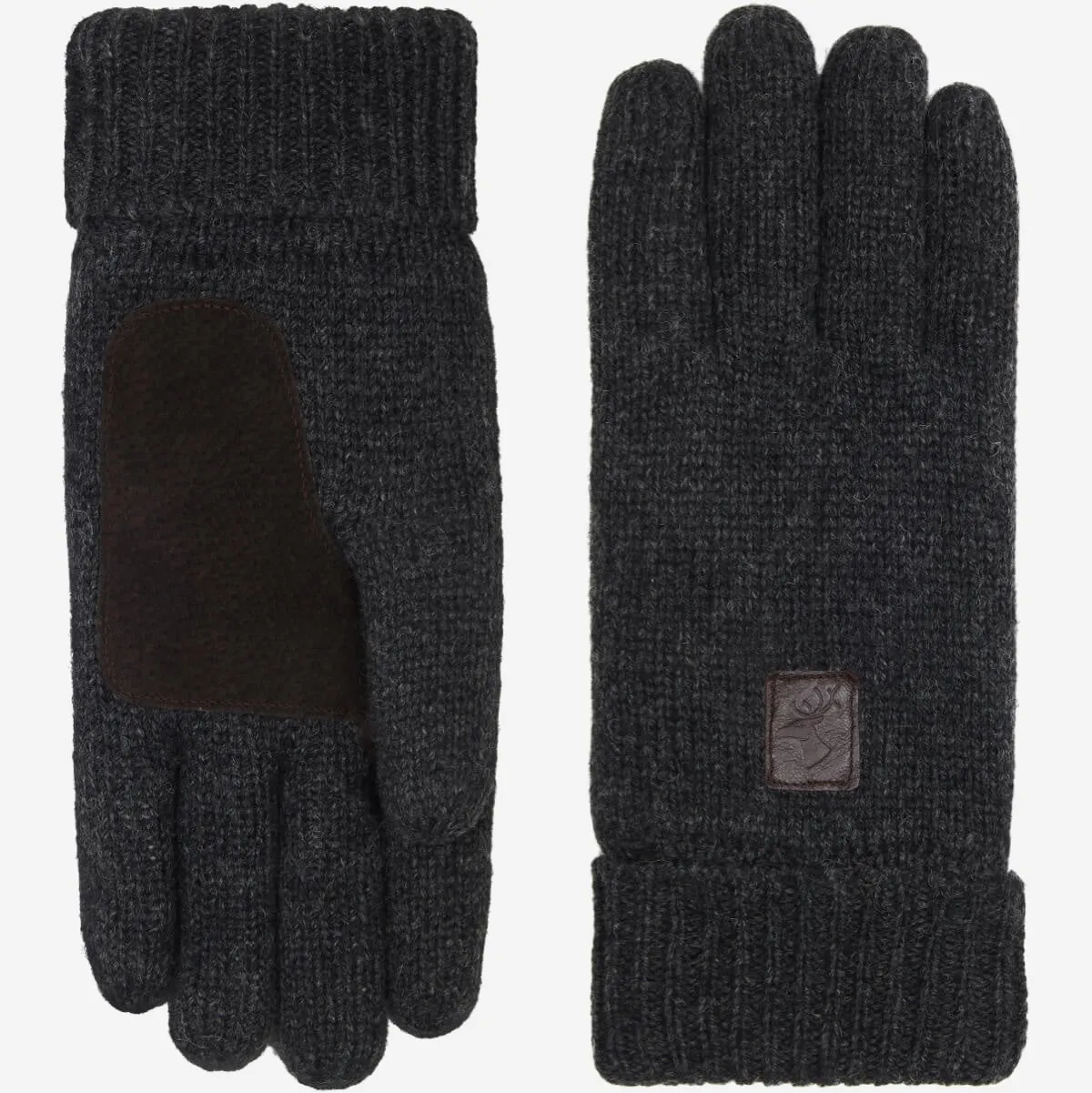 Hudson (dark grey) - knitted gloves from Shetland wool with warm fleece lining