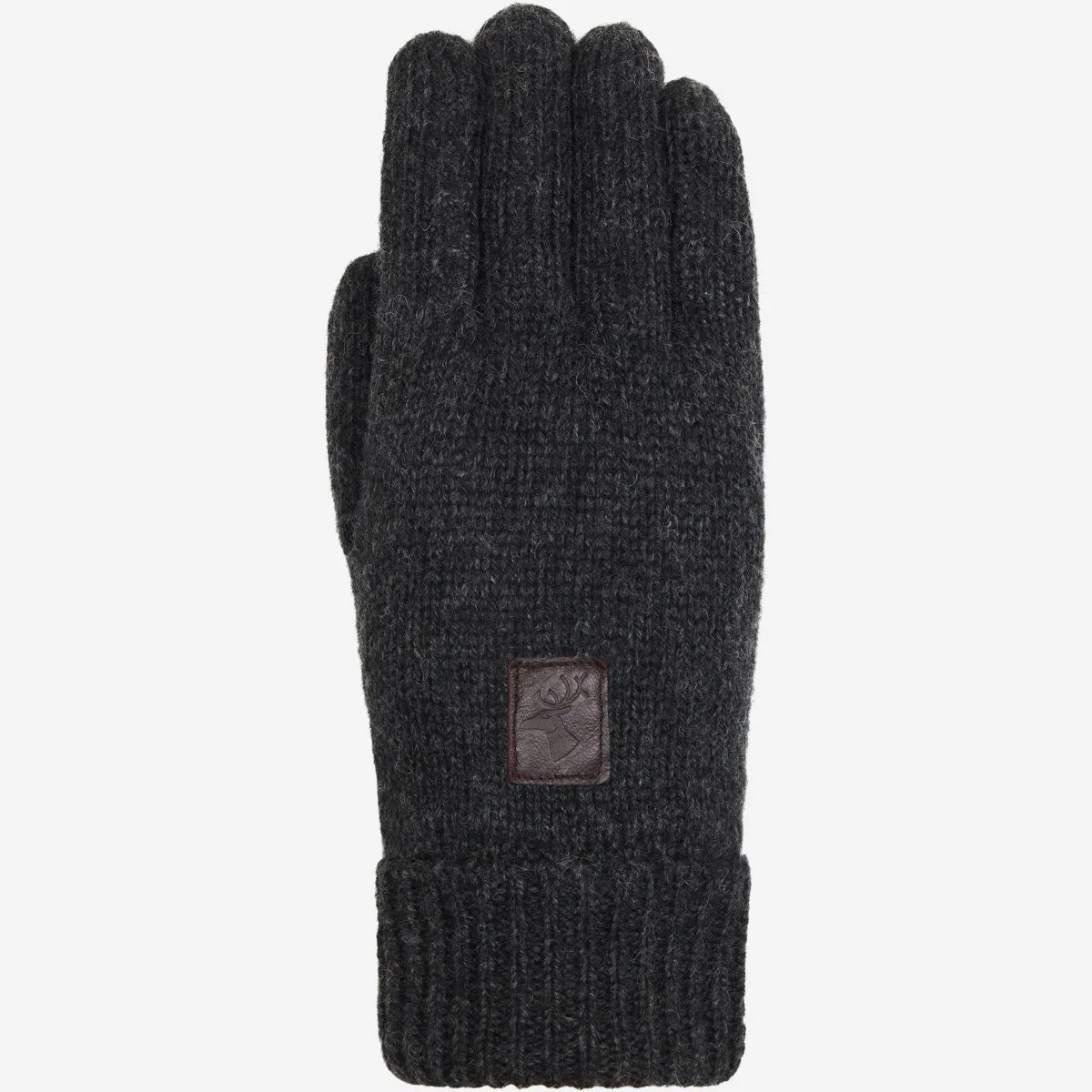 Hudson (dark grey) - knitted gloves from Shetland wool with warm fleece lining