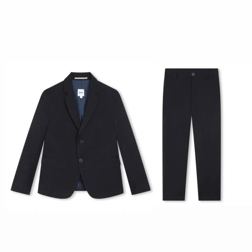 Hugo Boss Boys Classic Navy Wool Suit