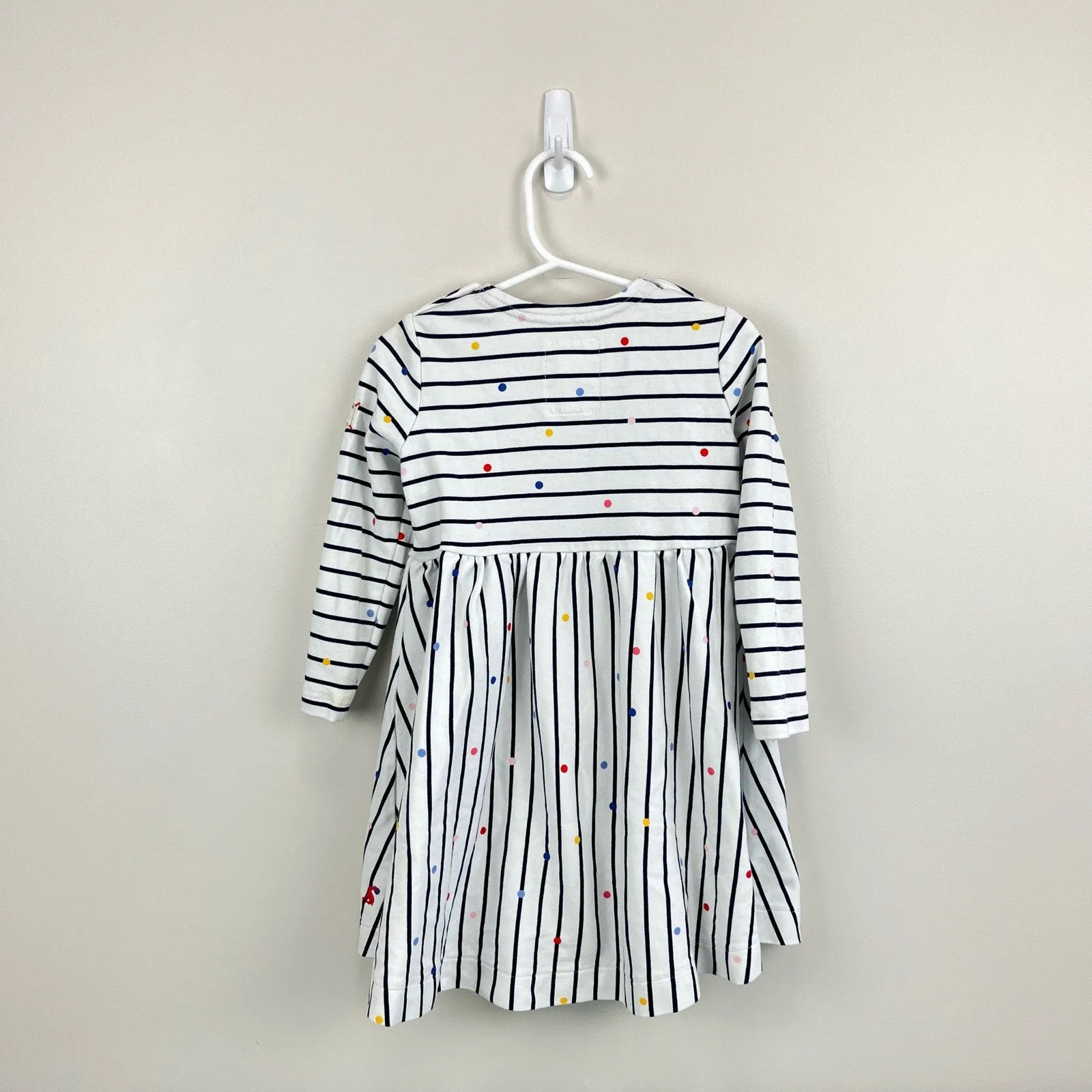 Joules Nancy Striped Polka-dot Breton Dress In Spotstr 4T