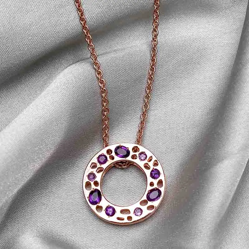 Lattice Eternity Necklace with Amethyst