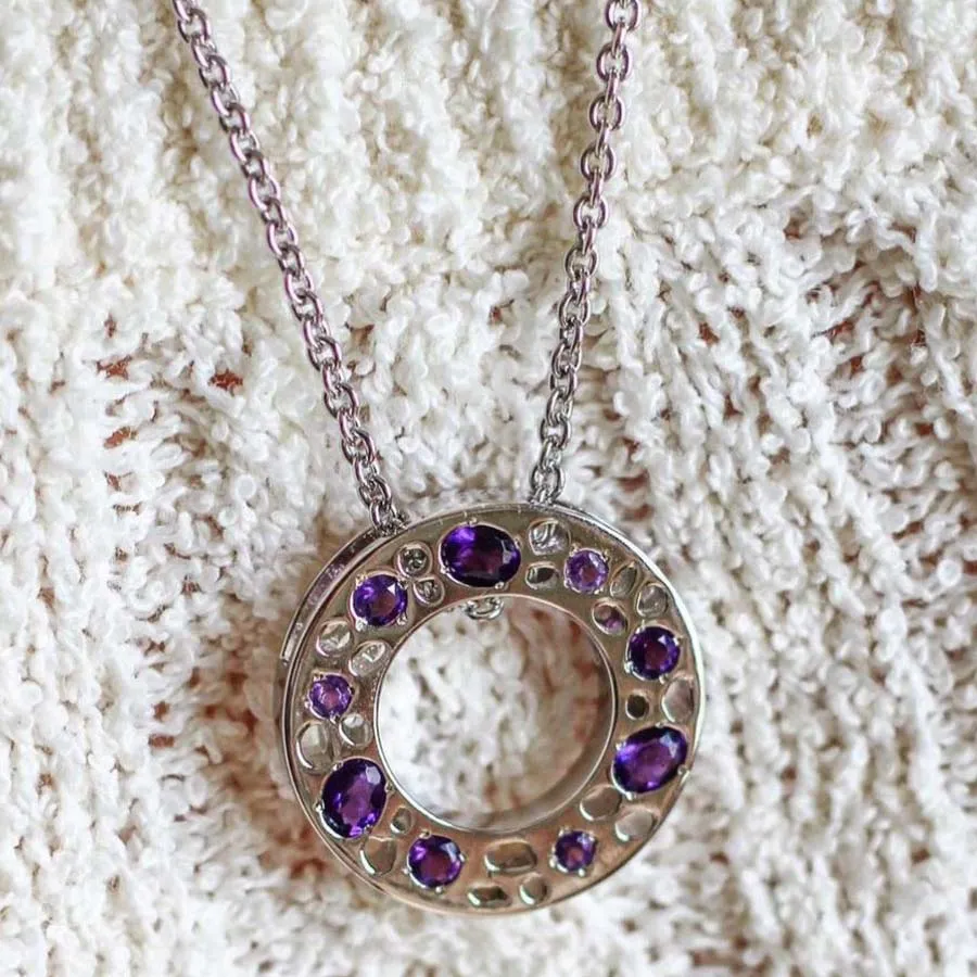 Lattice Eternity Necklace with Amethyst